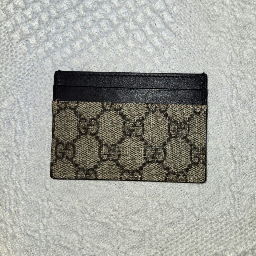 SOLD! Brand New Gucci GG Supreme Monogram Card Holder Dark Brown - Picture 3 of 7